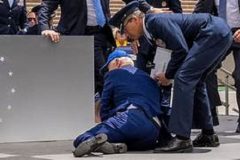 US:  President Joe Biden trips and falls at Colorado event